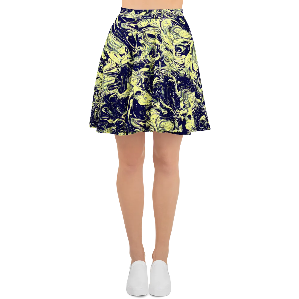 Midnight Marbles on Skater Skirt — Front