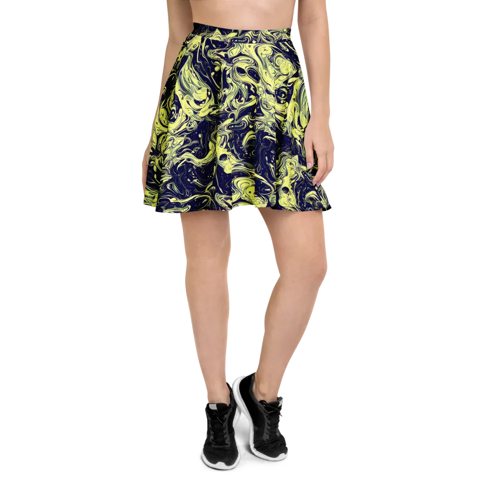 Midnight Marbles on Skater Skirt — Front