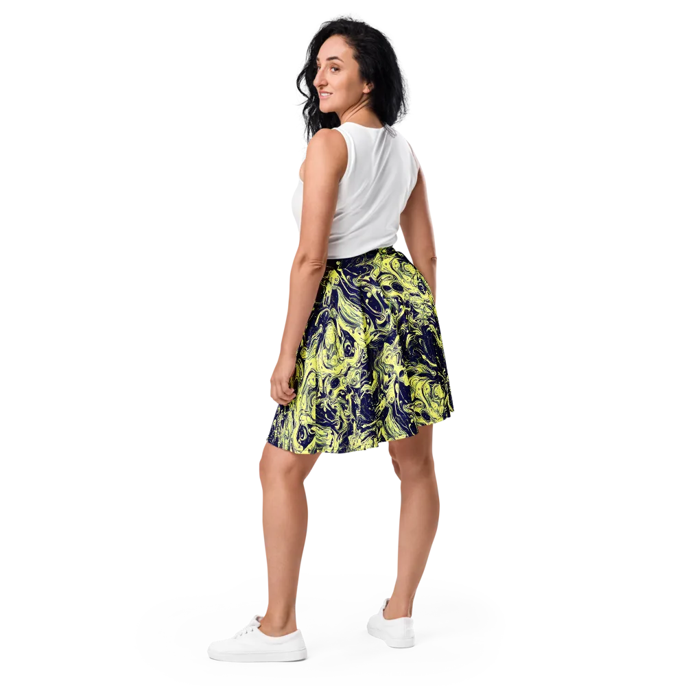 Midnight Marbles on Skater Skirt — Back