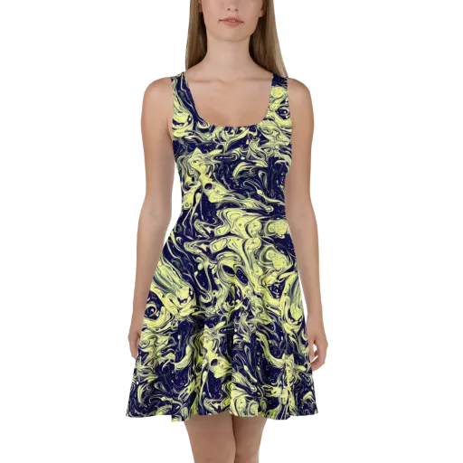 Midnight Marbles on a Skater Dress