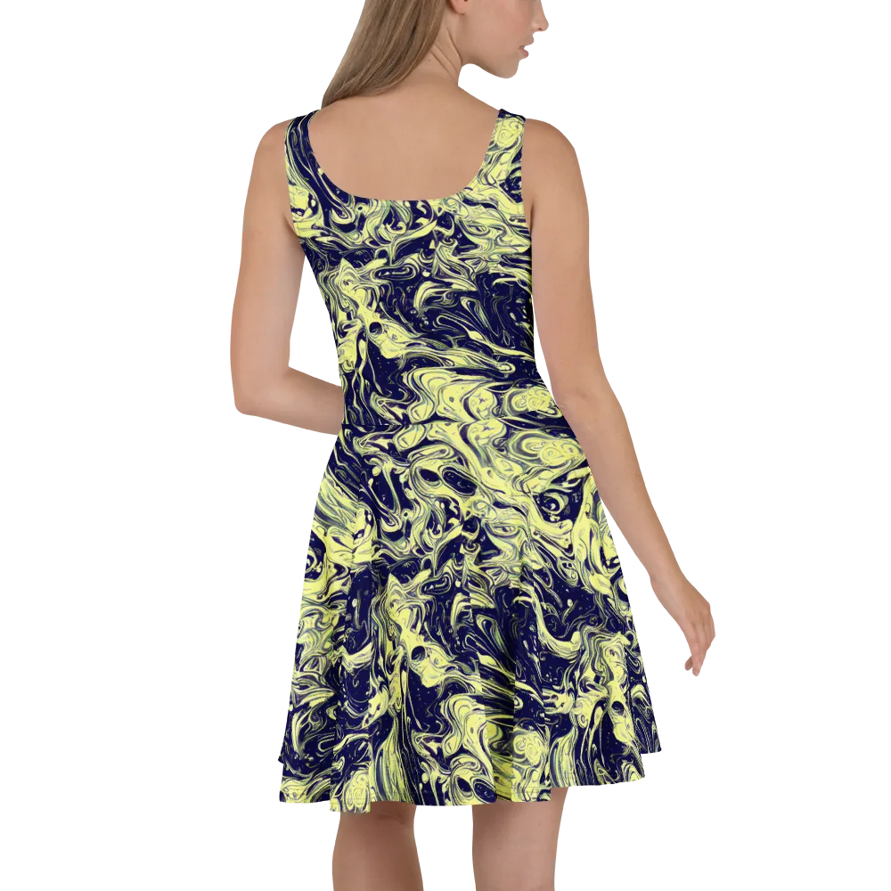 Midnight Marbles on Skater Dress — Back