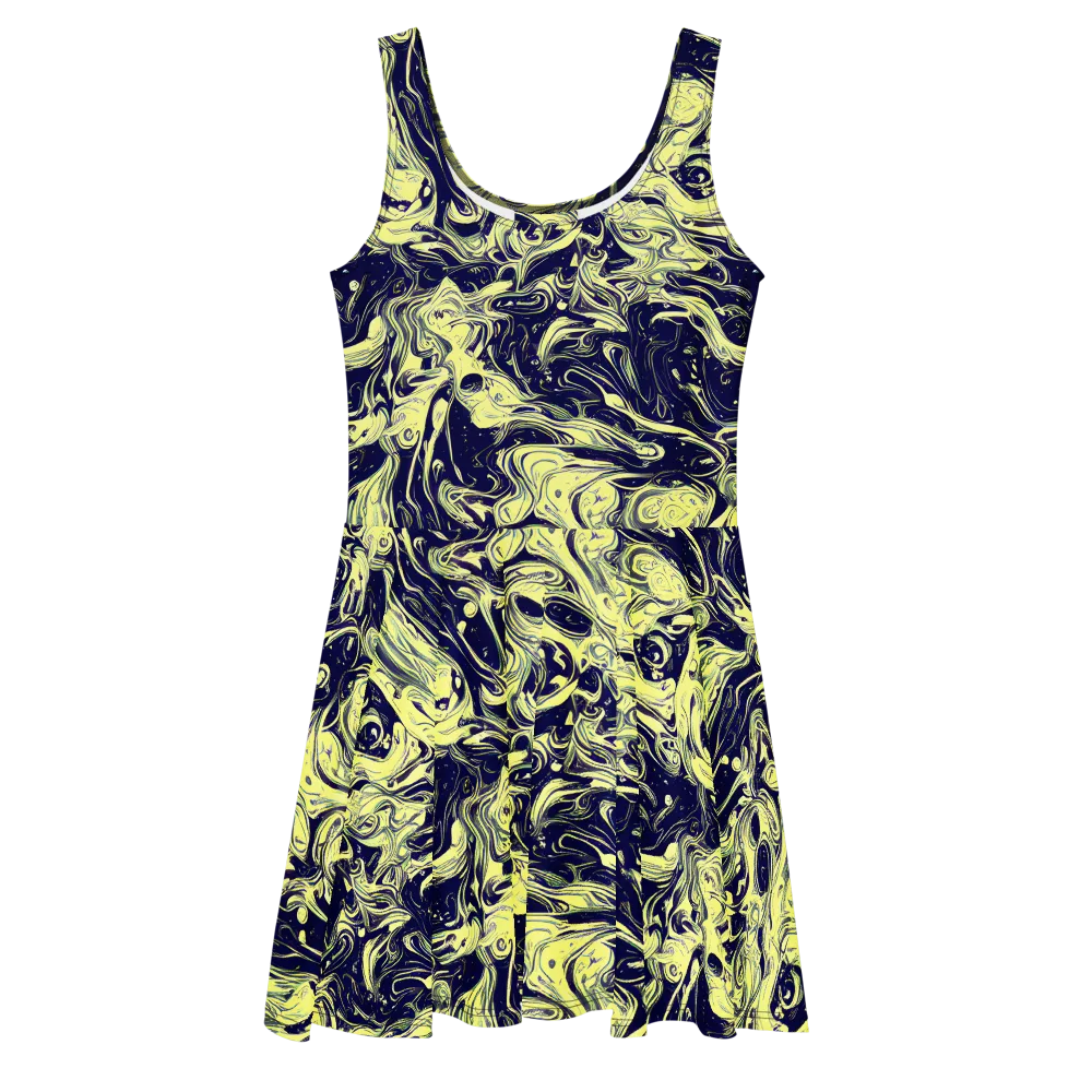 Midnight Marbles on Skater Dress — Front