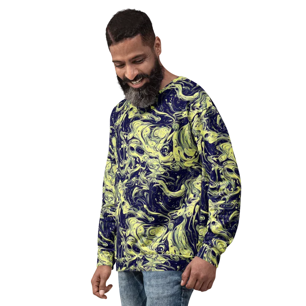 Midnight Marbles on Sweatshirt — Left Front