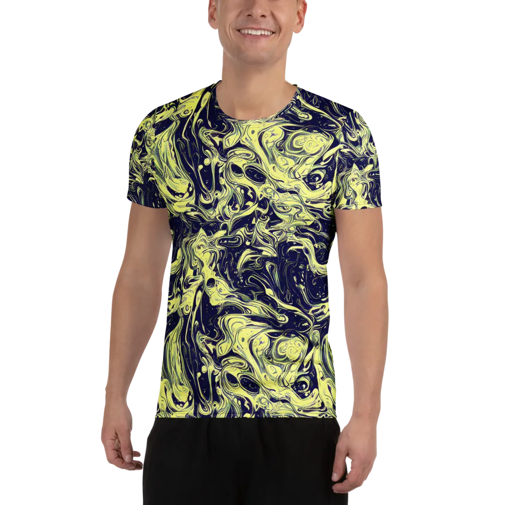 Midnight Marbles on Men's Athletic T-Shirt — Front