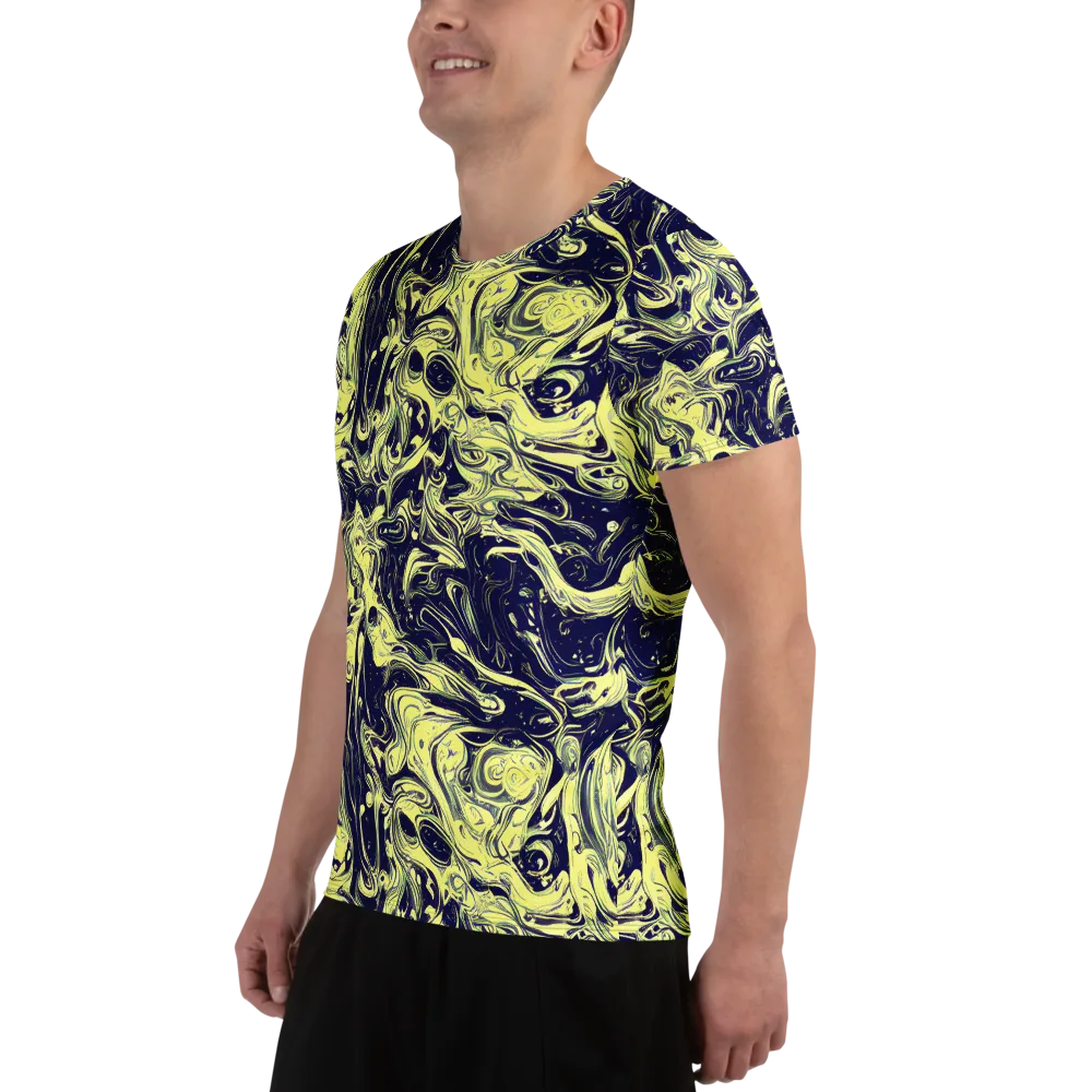 Midnight Marbles on Men's Athletic T-Shirt — Left