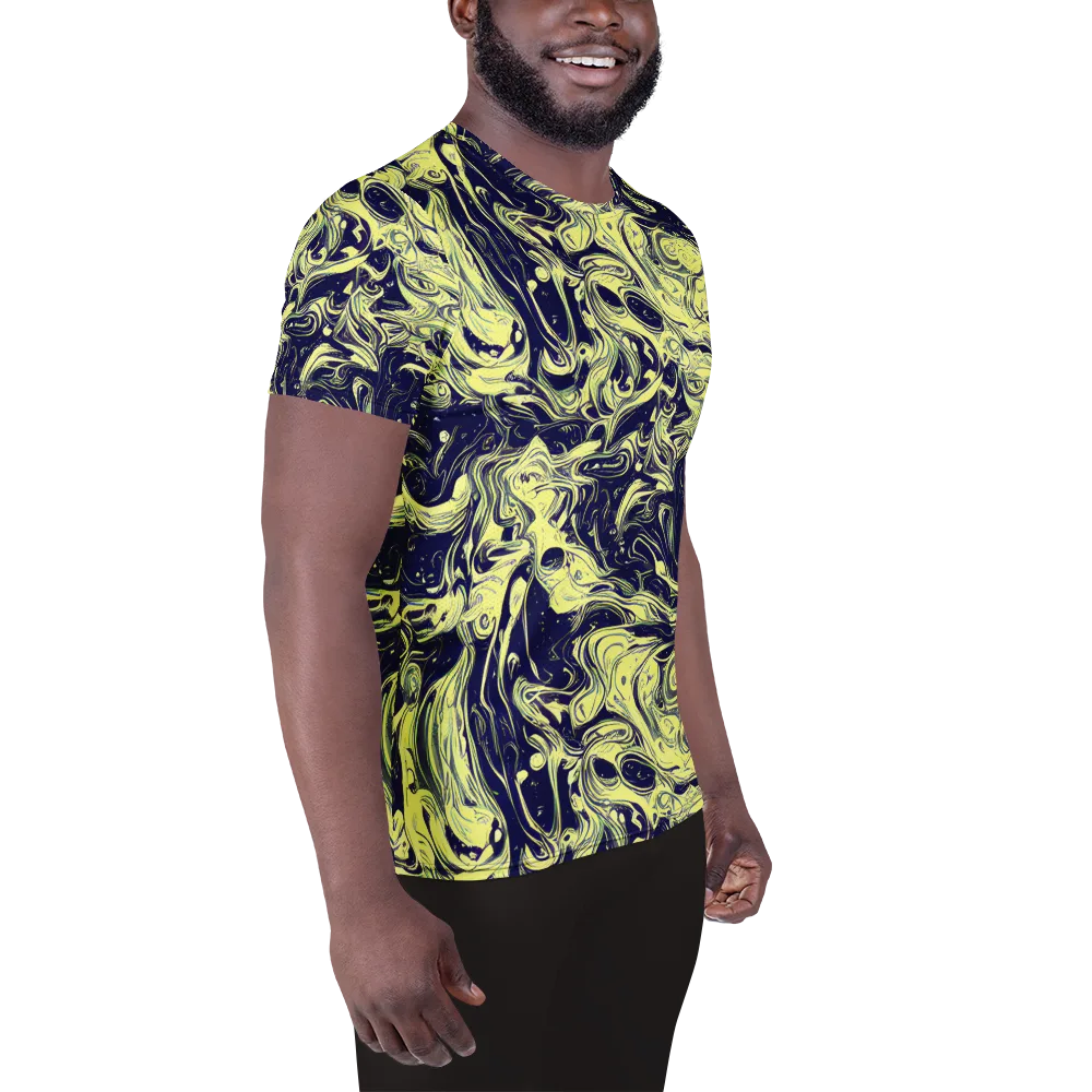 Midnight Marbles on Men's Athletic T-Shirt — Right