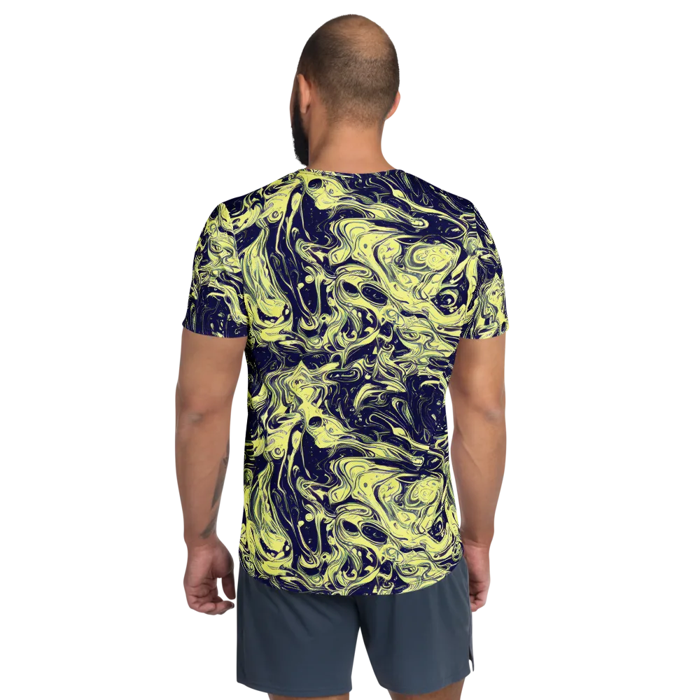 Midnight Marbles on Men's Athletic T-Shirt — Back