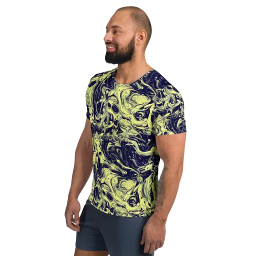 Midnight Marbles on a Men's Athletic T-Shirt