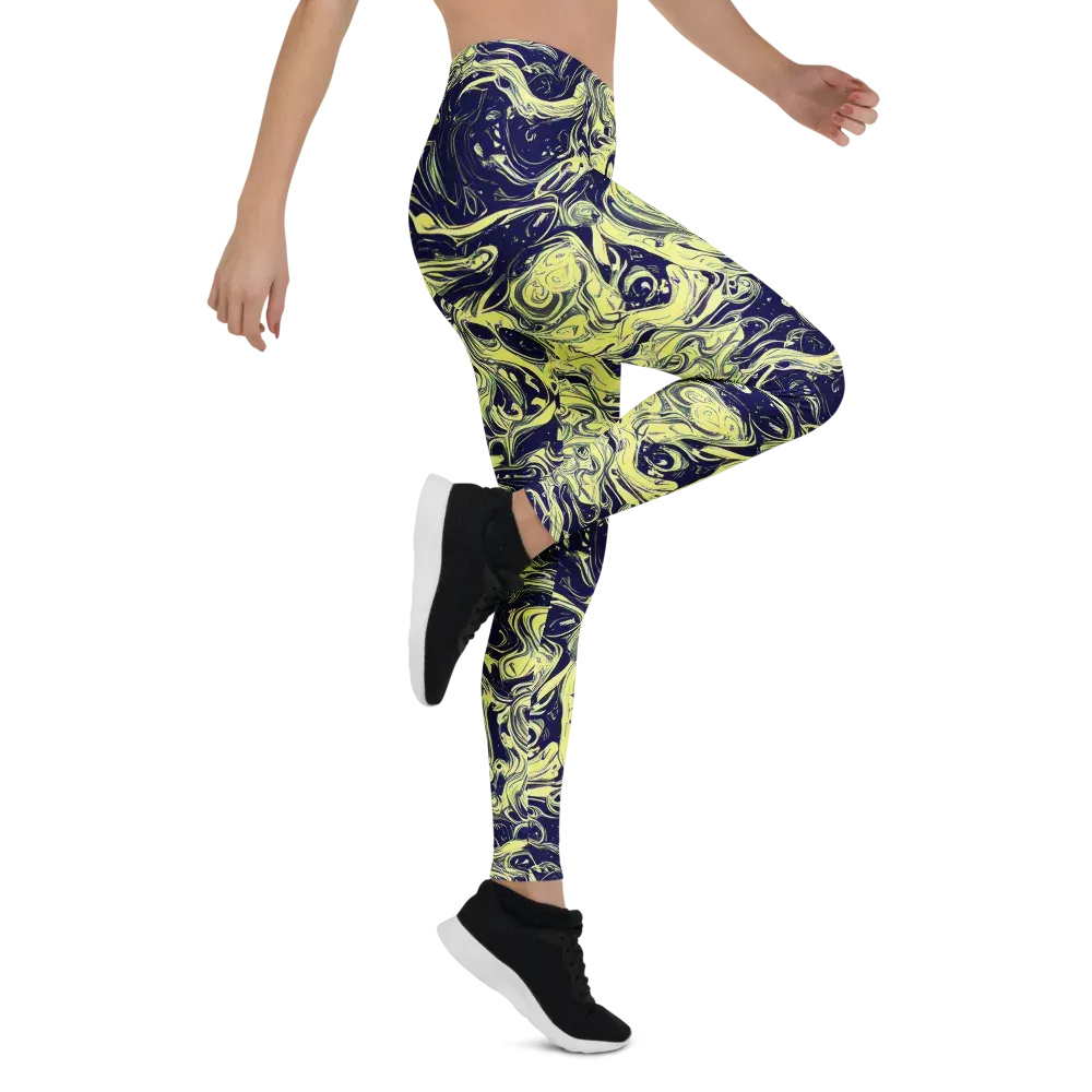 Midnight Marbles on Leggings — Right