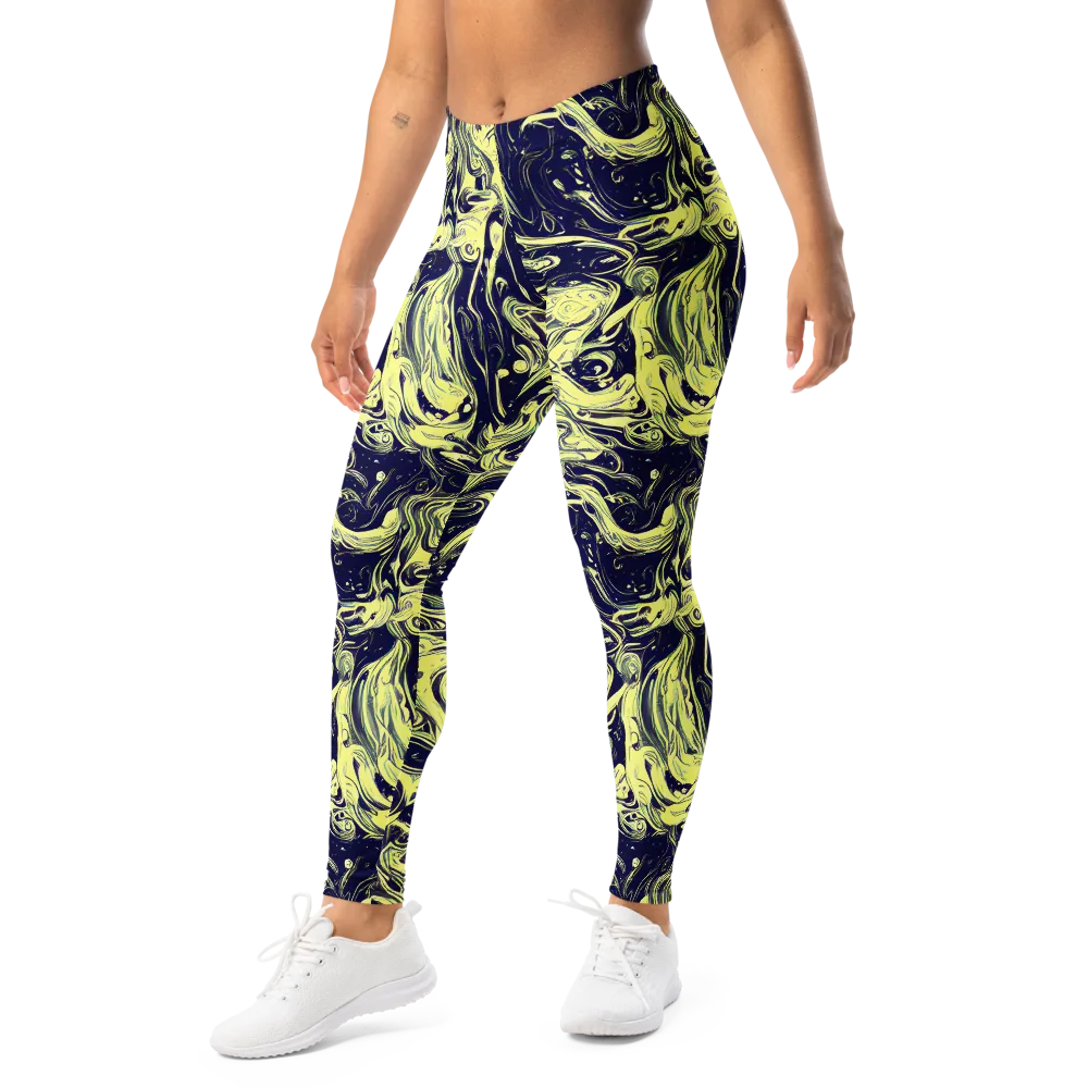 Midnight Marbles on Leggings — Left Front