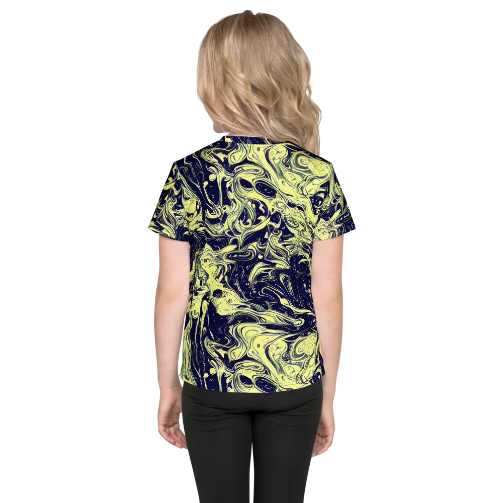 Midnight Marbles on Kids Crew Neck T-Shirt — Back
