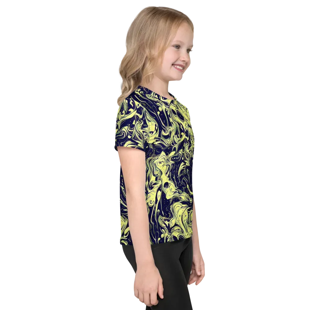 Midnight Marbles on Kids Crew Neck T-Shirt — Right