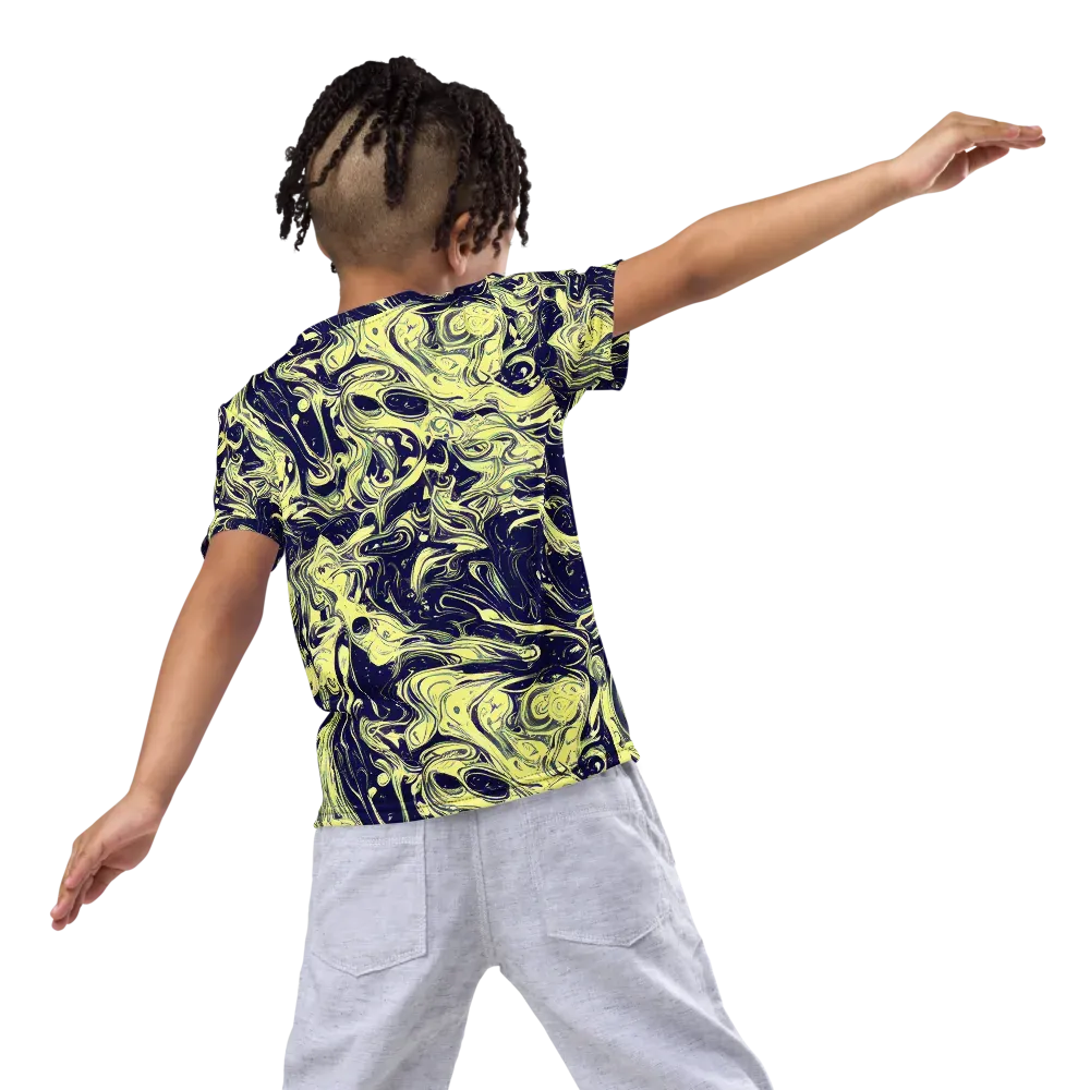 Midnight Marbles on Kids Crew Neck T-Shirt — Back