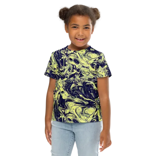Midnight Marbles on a Kids Crew Neck T-Shirt