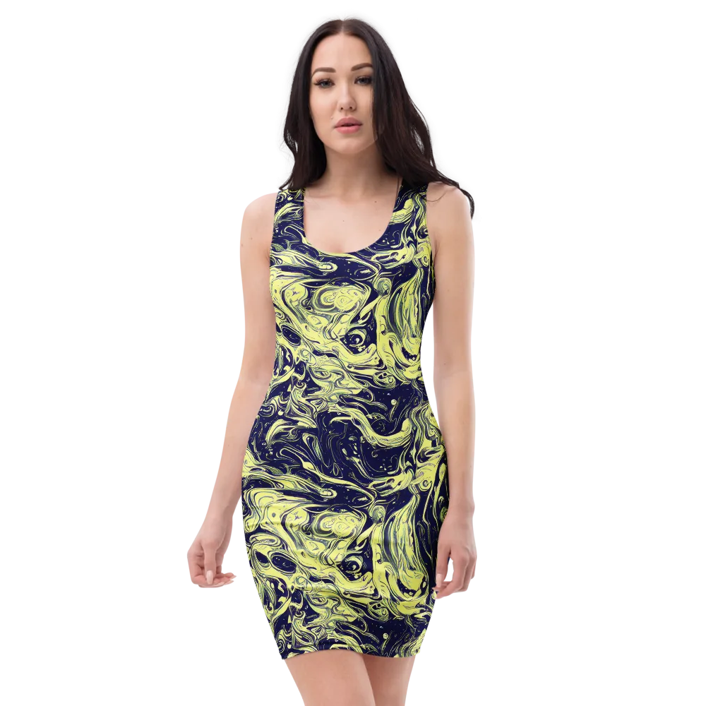 Midnight Marbles on Bodycon Dress — Front
