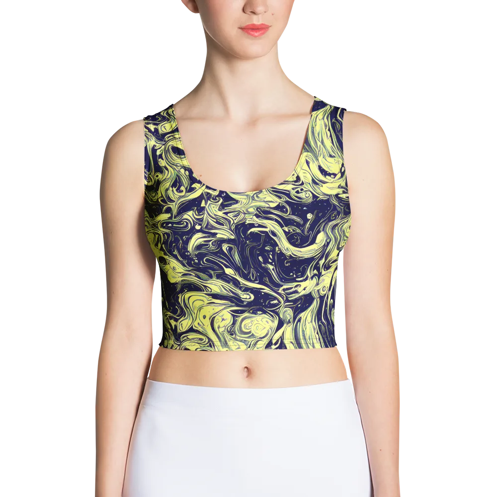 Midnight Marbles on Crop Top — Front