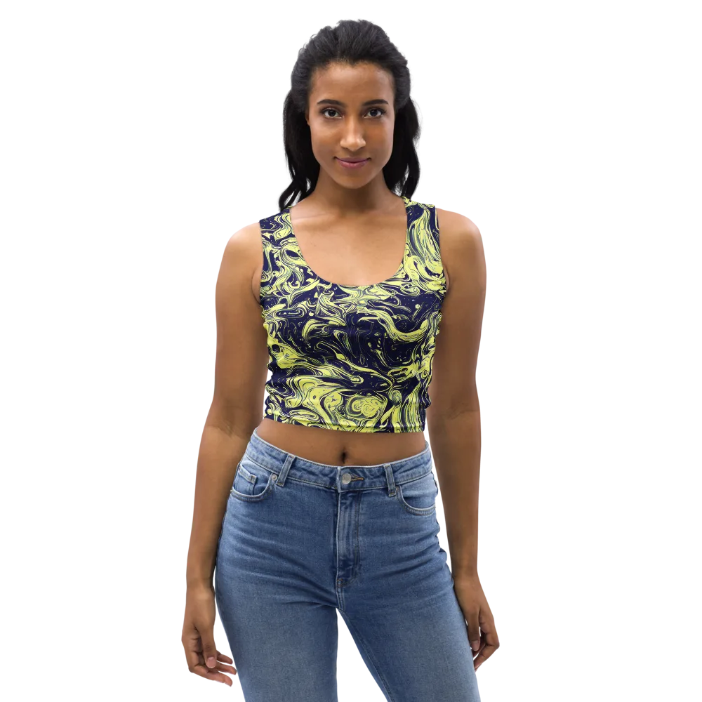 Midnight Marbles on Crop Top — Front