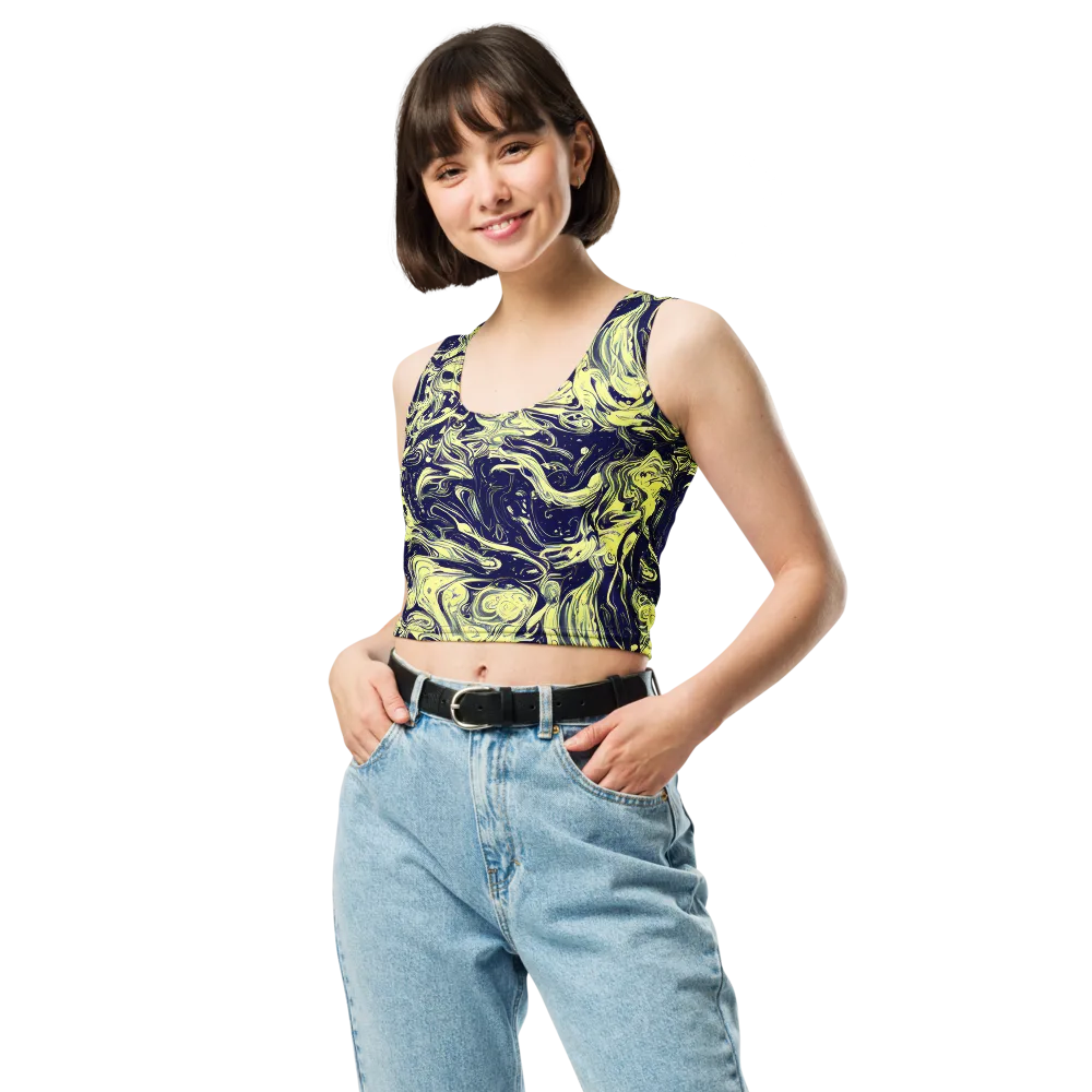 Midnight Marbles on Crop Top — Front