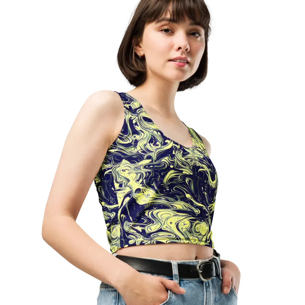 Midnight Marbles on Crop Top — Right Front