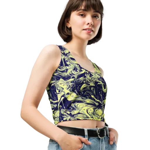 Midnight Marbles on a Crop Top