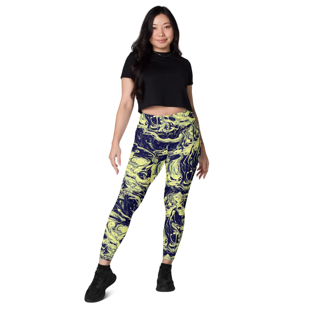 Midnight Marbles on Leggings with Pockets — Front
