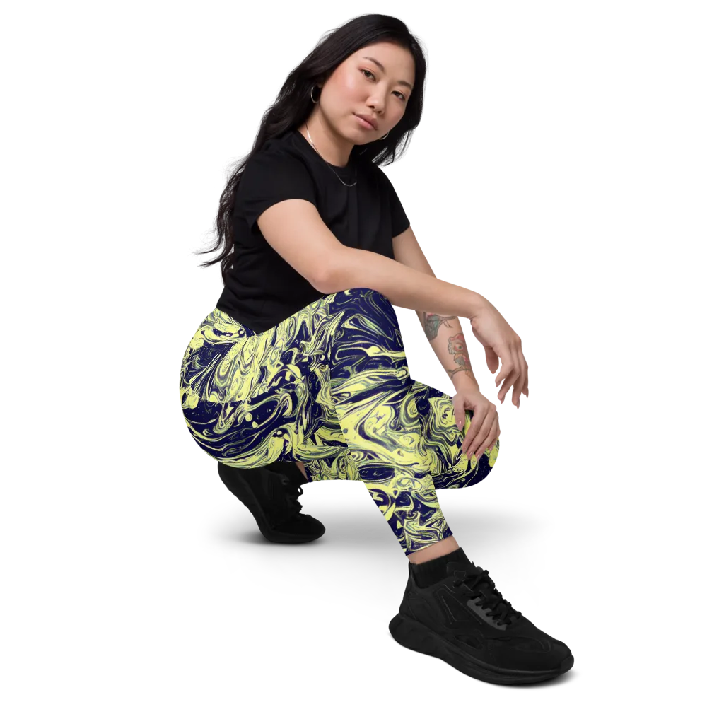 Midnight Marbles on Leggings with Pockets — Right Front