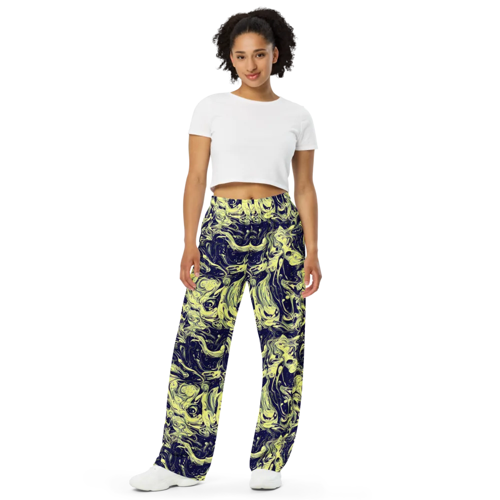 Midnight Marbles on Wide-Leg Pants — Front