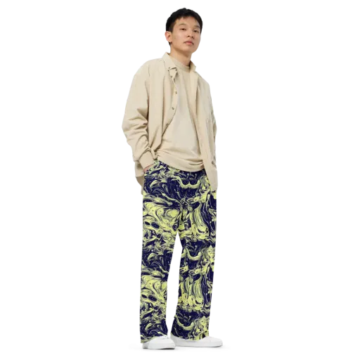 Midnight Marbles on a Wide-Leg Pants