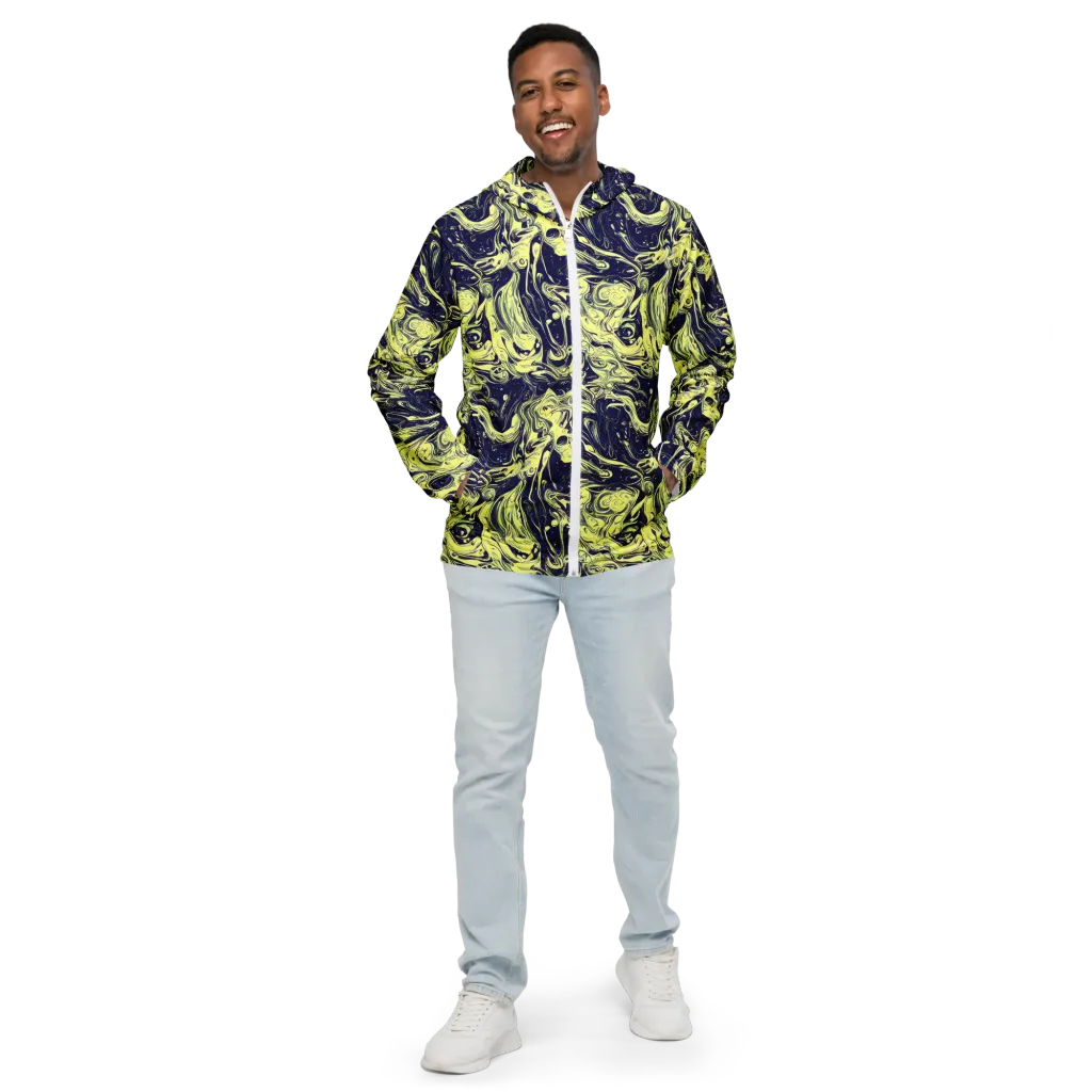 Midnight Marbles on Men's Windbreaker — Front