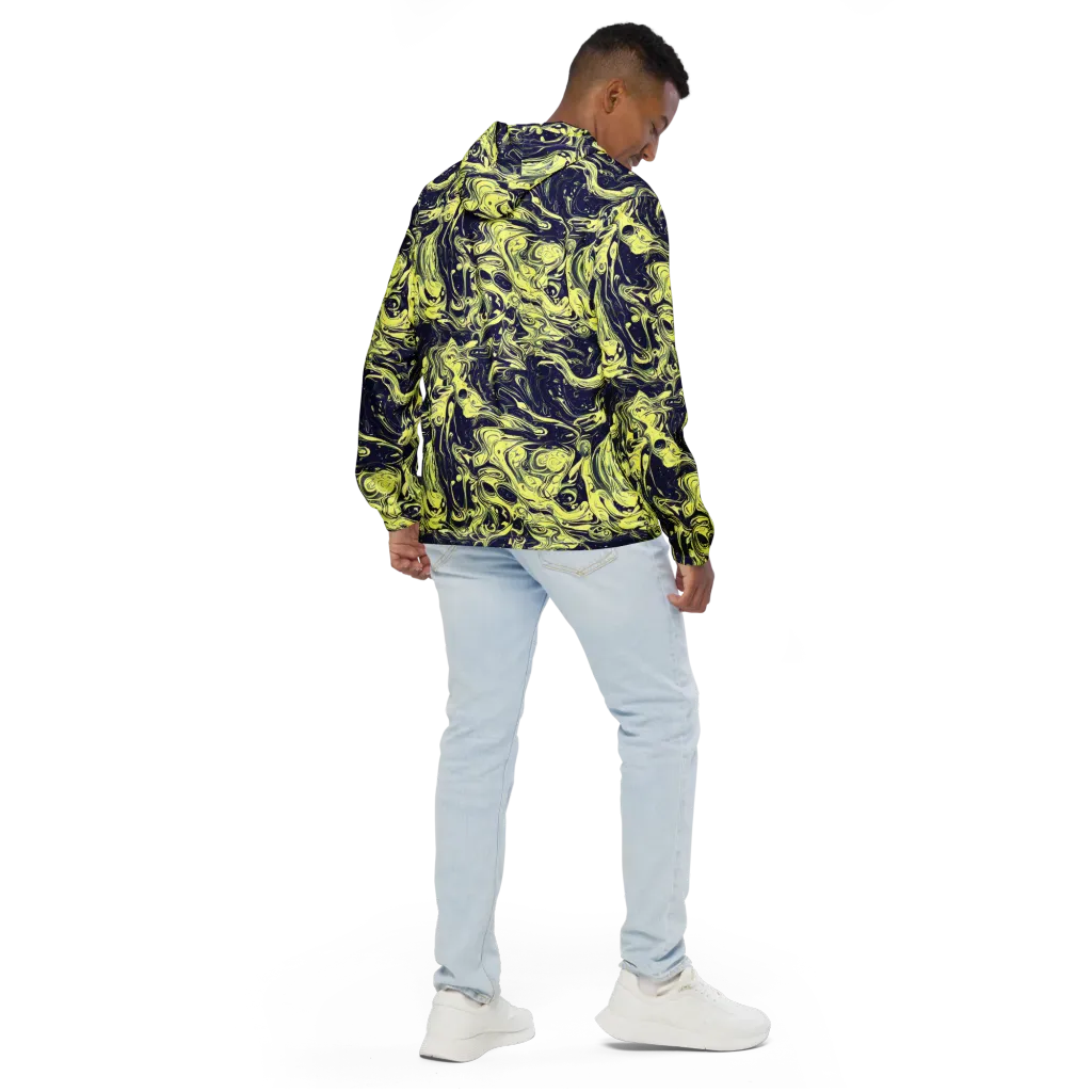 Midnight Marbles on Men's Windbreaker — Back
