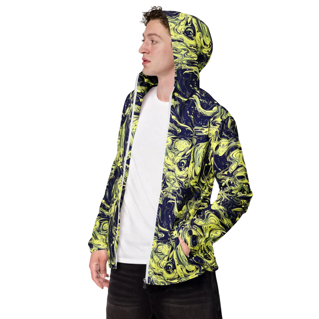 Midnight Marbles on Men's Windbreaker — Left Front