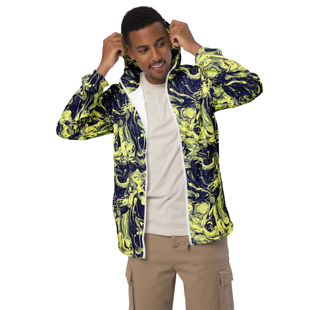 Midnight Marbles on Men's Windbreaker — Front