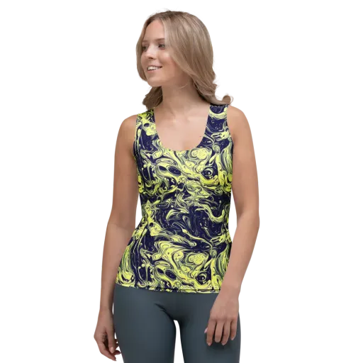 Midnight Marbles on a Women's Tank Top