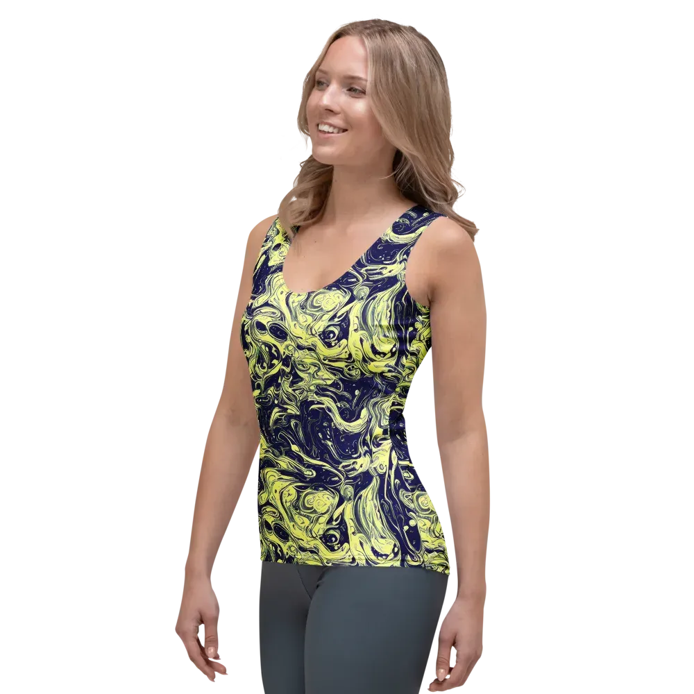 Midnight Marbles on Women's Tank Top — Left Front