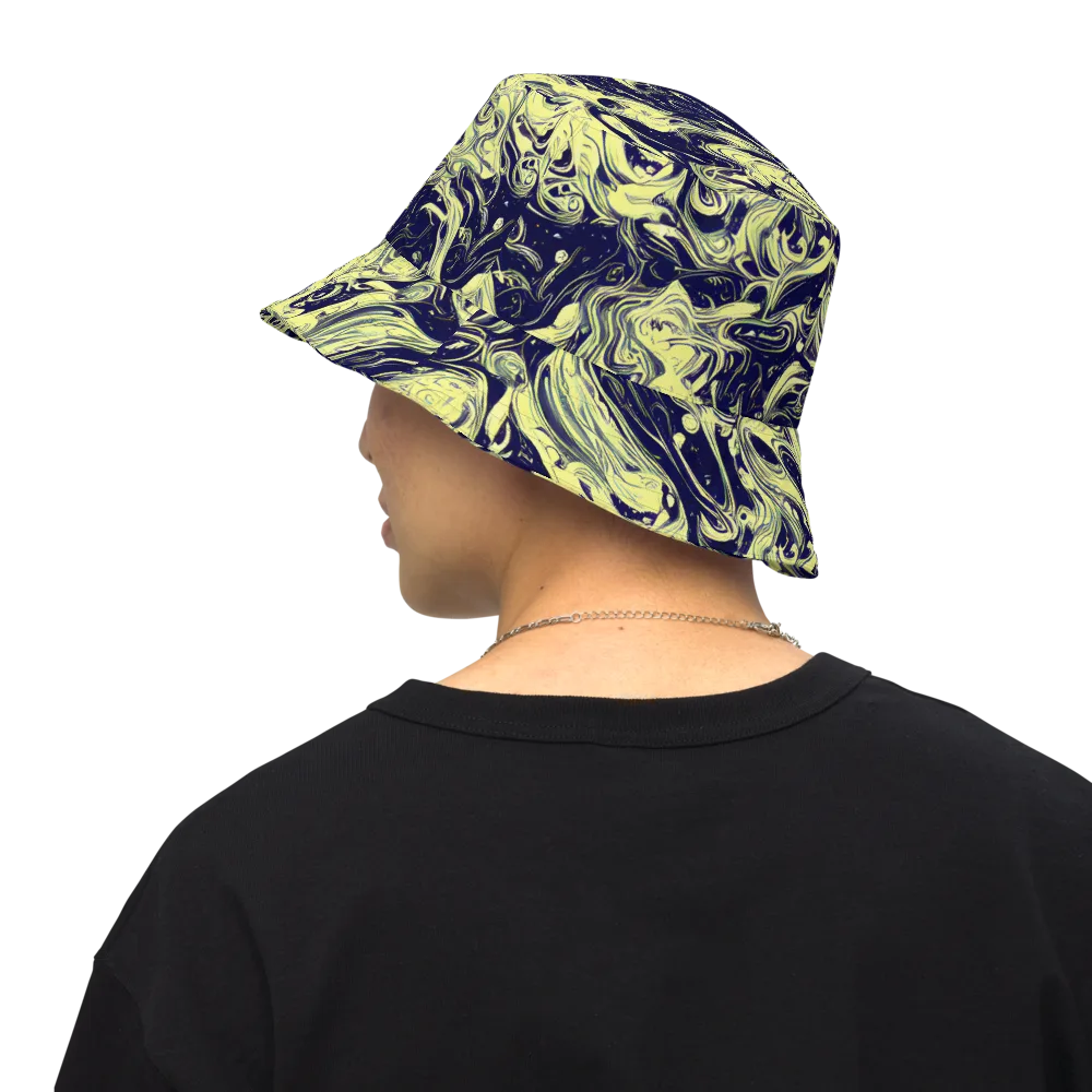 Midnight Marbles on Reversible Bucket Hat — Back Inside
