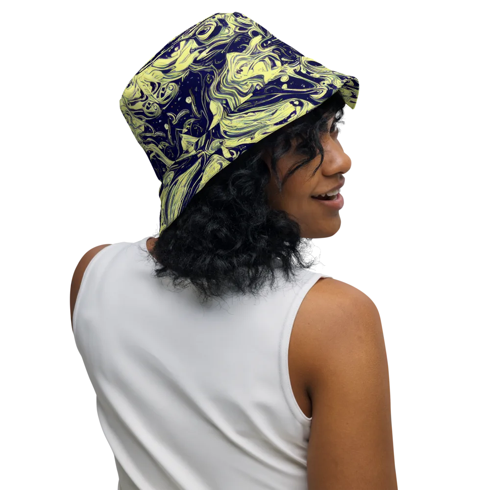 Midnight Marbles on Reversible Bucket Hat — Right Outside