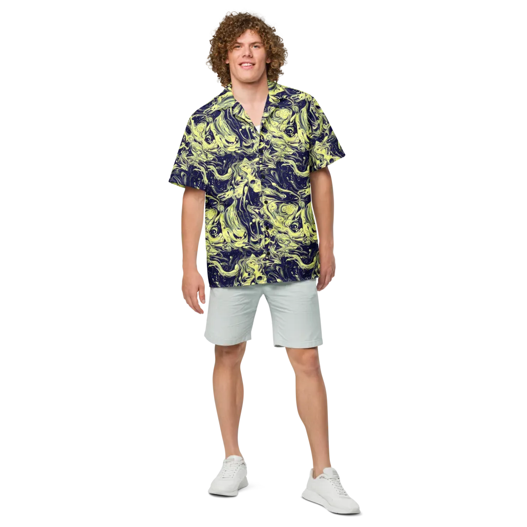 Midnight Marbles on Button Shirt — Front