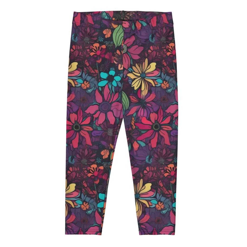Neon Herbarium on Capri Leggings — Front