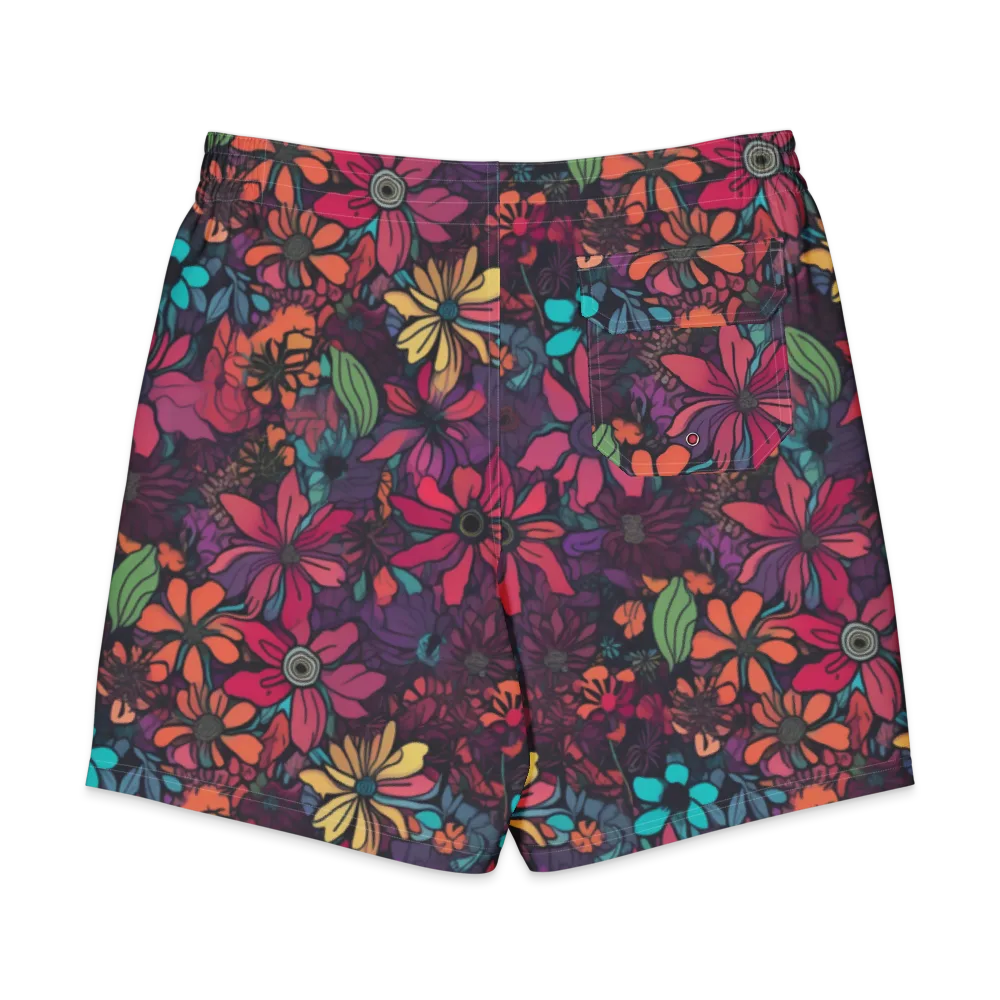 Neon Herbarium on Men's Board Shorts — Back
