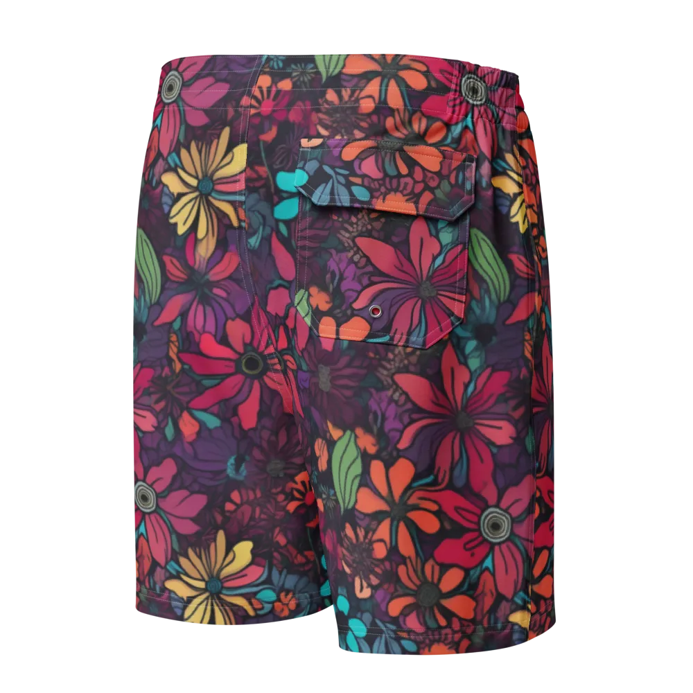 Neon Herbarium on Men's Board Shorts — Back