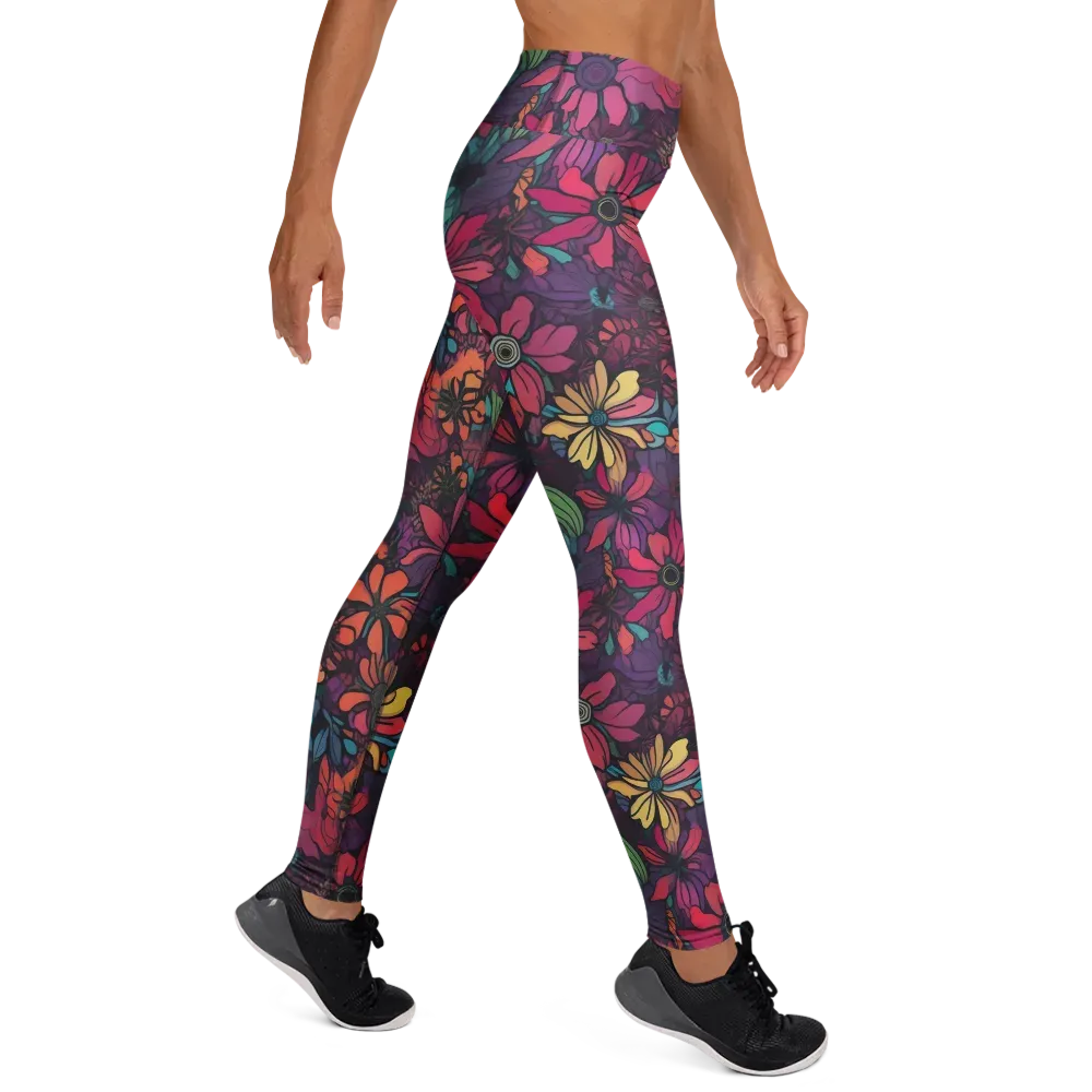 Neon Herbarium on Yoga Leggings — Right