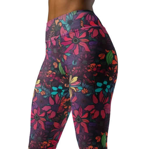Neon Herbarium on a Yoga Leggings
