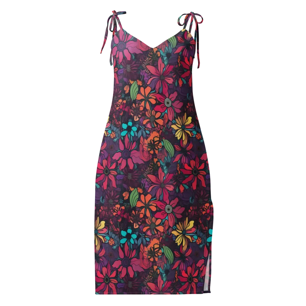 Neon Herbarium on Slip Dress — Front