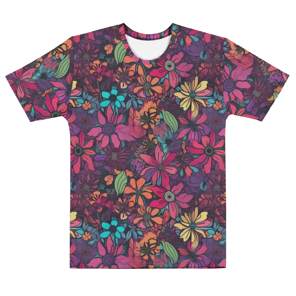 Neon Herbarium on Men's Cotton Crew Neck T-Shirt — Front