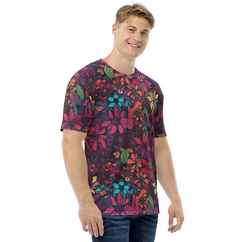 Neon Herbarium on Men's Crew Neck T-Shirt — Right