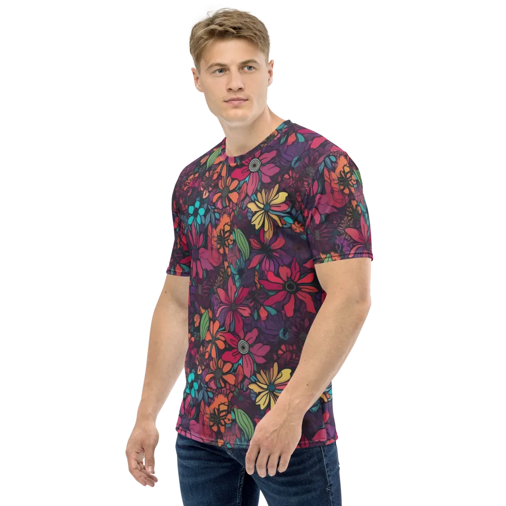 Neon Herbarium on Men's Crew Neck T-Shirt — Left