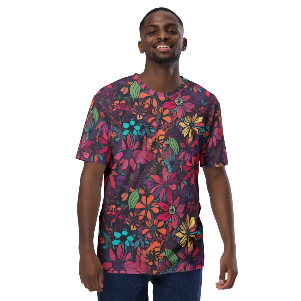 Neon Herbarium on Men's Crew Neck T-Shirt — Front