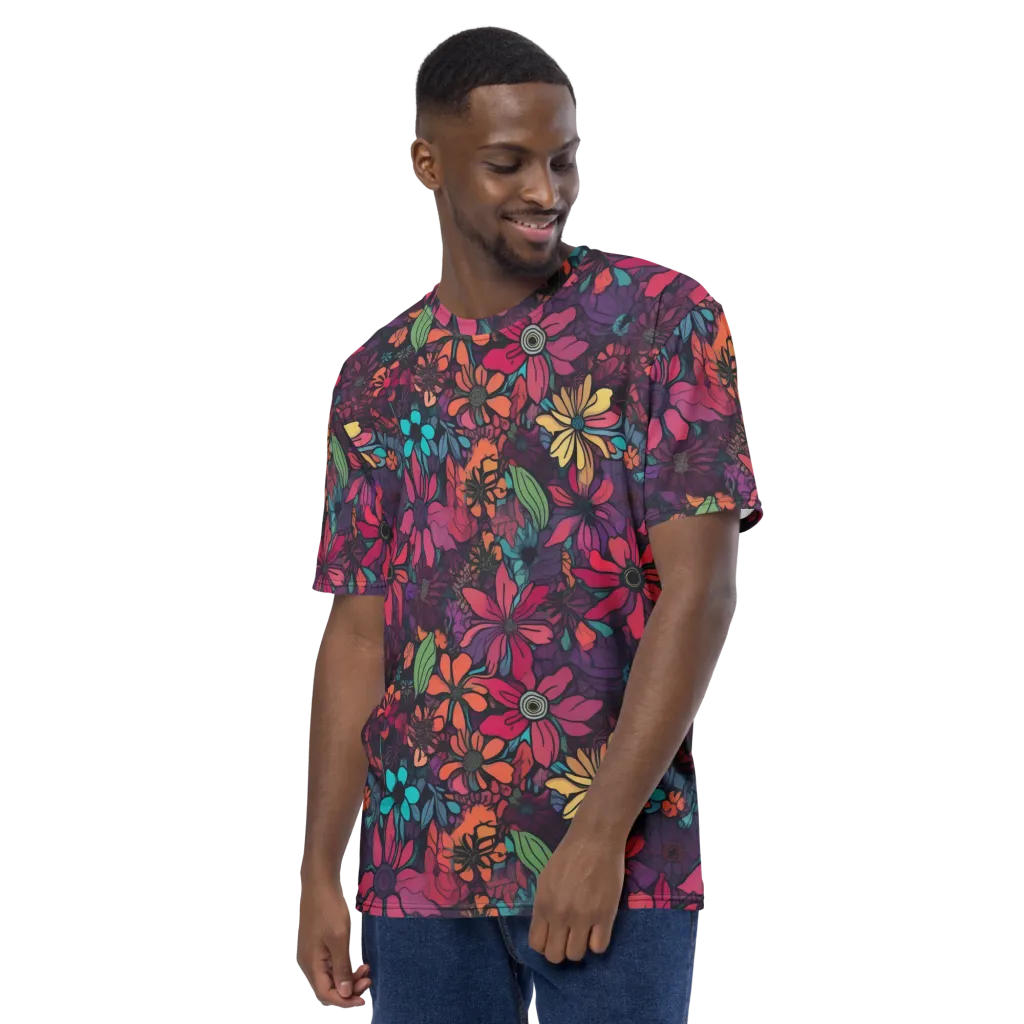 Neon Herbarium on Men's Crew Neck T-Shirt — Left