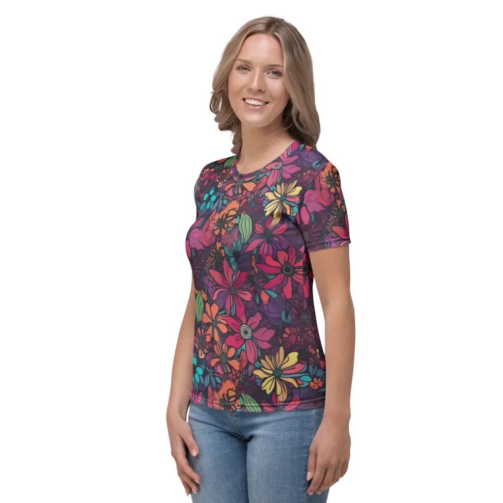 Neon Herbarium on Women's Crew Neck T-Shirt — Left