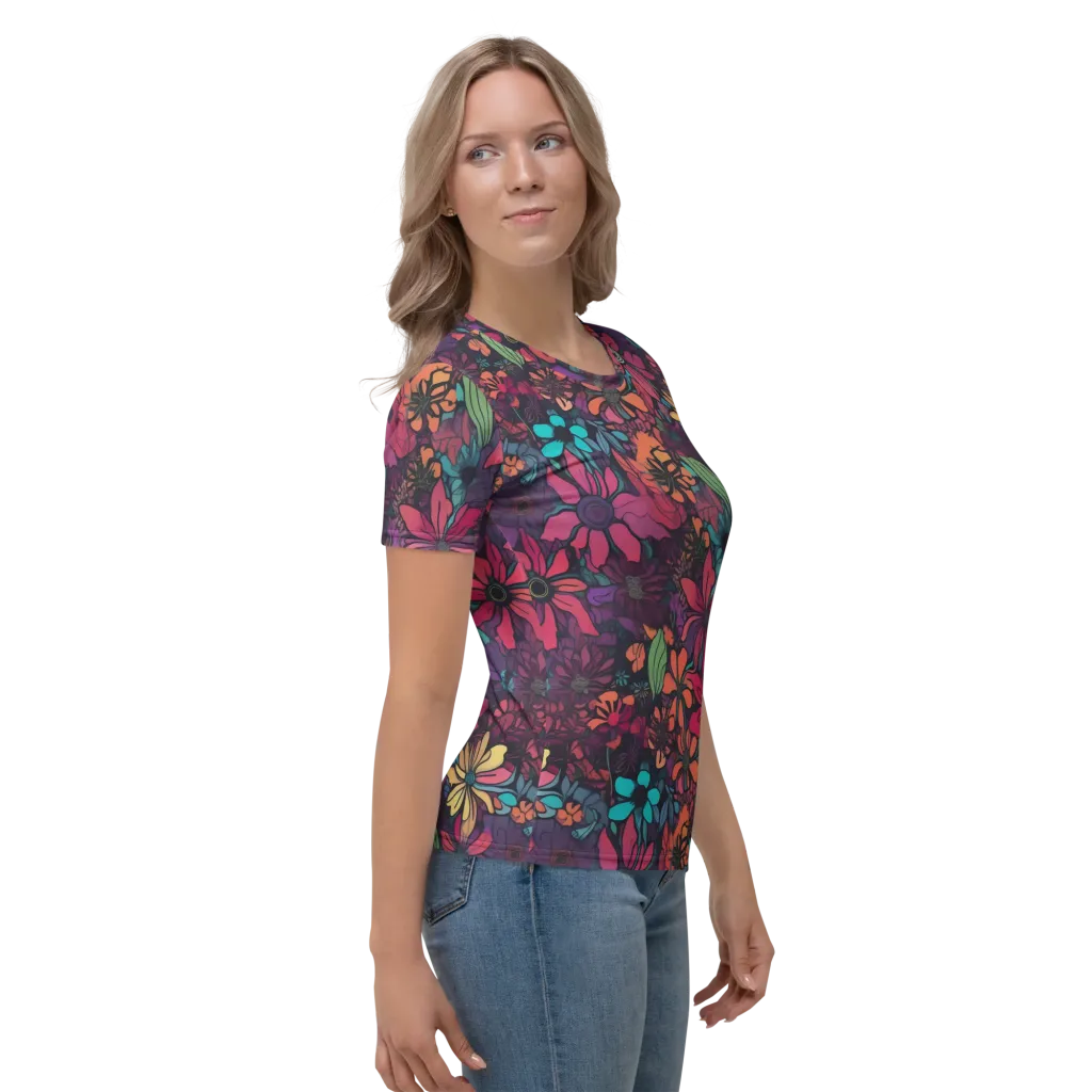 Neon Herbarium on Women's Crew Neck T-Shirt — Right